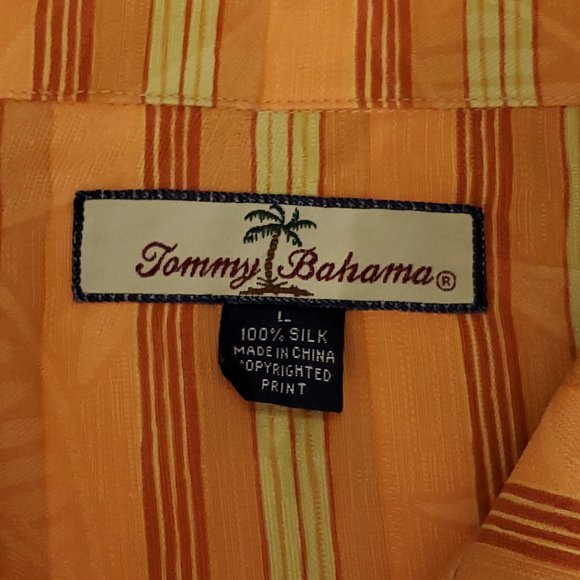 Tommy Bahama SILK Mens L Shirt Pocket Long Sleeve - Picture 9 of 9